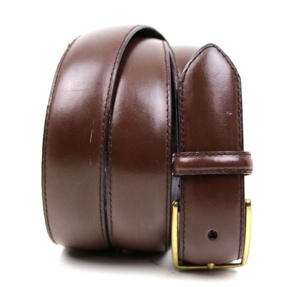 CLASSIC BROWN GENUINE LEATHER 1 1/8"Wd DRESS CASUAL MEN'S BELT Sz 38/95 (R16 - Picture 1 of 9